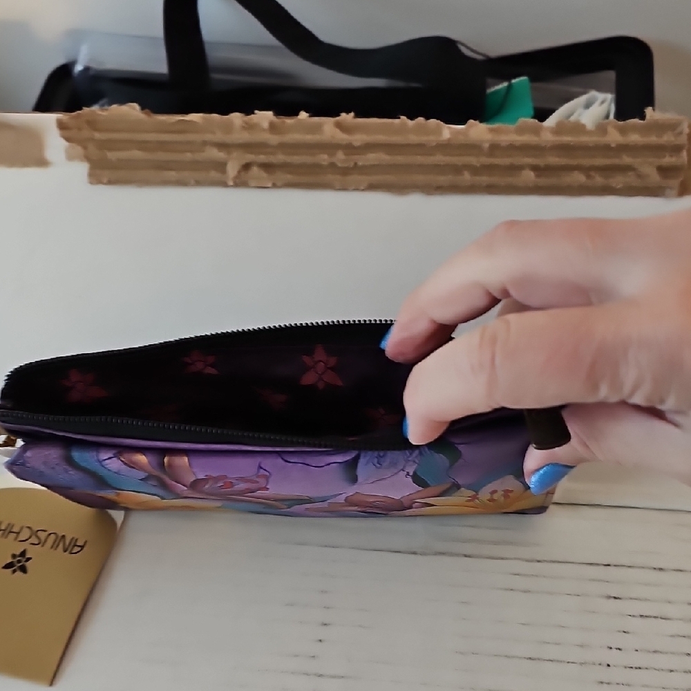 Anuschka Purple and Yellow Floral Wristlet - Picture 3 of 4